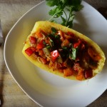 Rainbow Pepper Spaghetti Squash