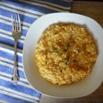 What better way to welcome in the fall than with a Butternut Squash Risotto recipe!  This Butternut Squash Risotto tastes absolutely decadent. Its rich, creamy flavor is surprising in this vegan and gluten free dish.  