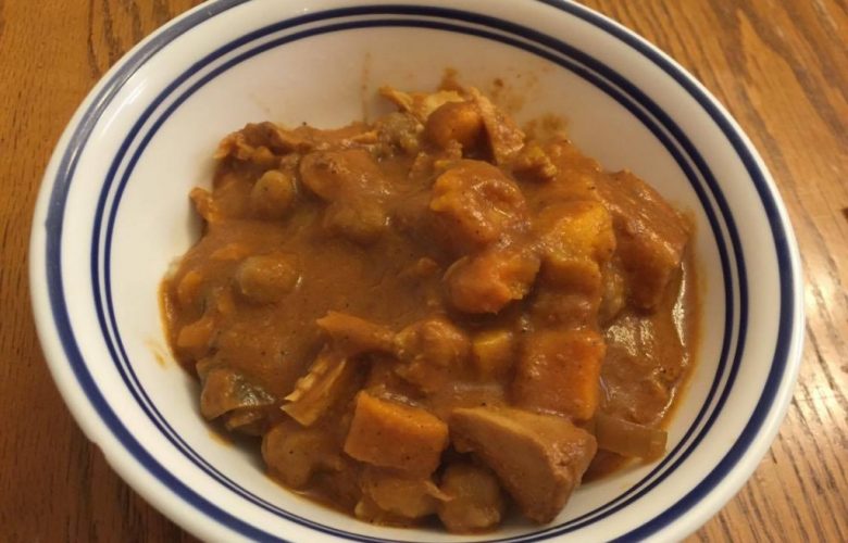 Slow cooker halibut curry