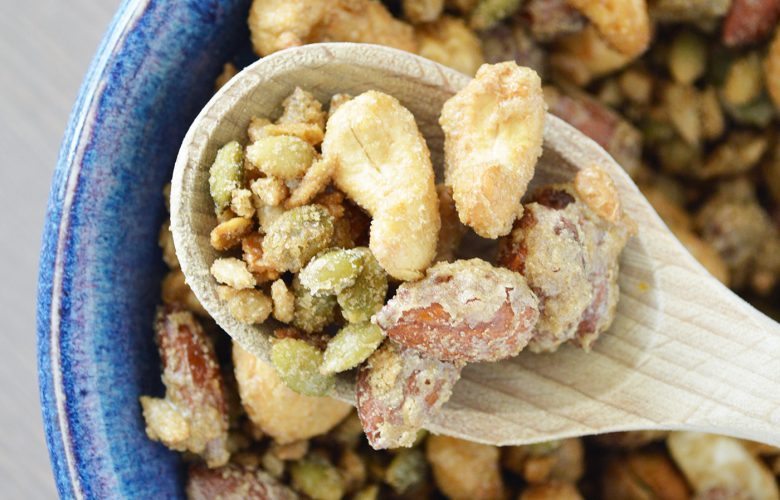 These delicious Candied Nuts and Seeds will pick you up when your energy is low! And believe it or not, they are a snack that is not only healthy but good for you.