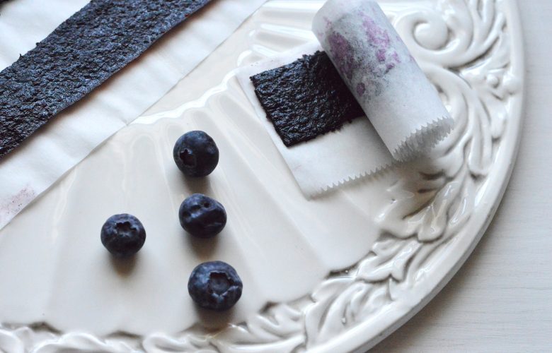 When my boys were little I would make all kinds of fruit leather for them to snack on, blueberry fruit leather is one of my favorites!.  It is so healthy, naturally sweet, chewy and satisfying!  